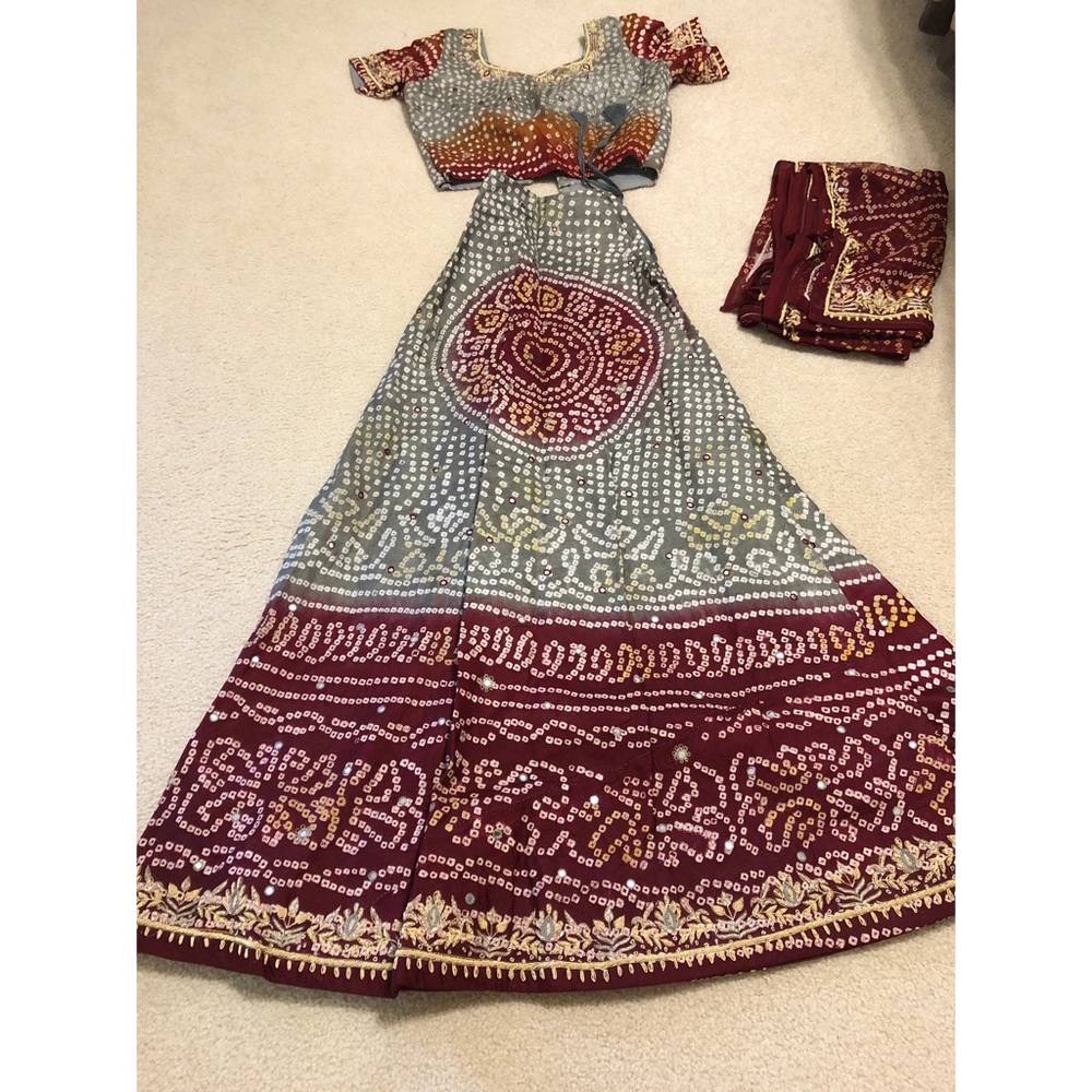 Pure silk bandani lengha.